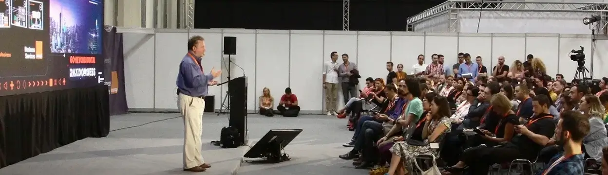 Silvian of Transiris speaking during an event